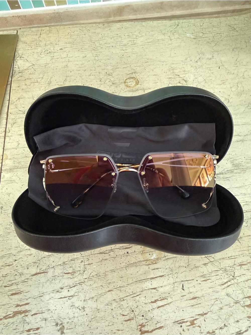 Carrera Rimless Sunglasses with Brown Gradient Lenses NEW